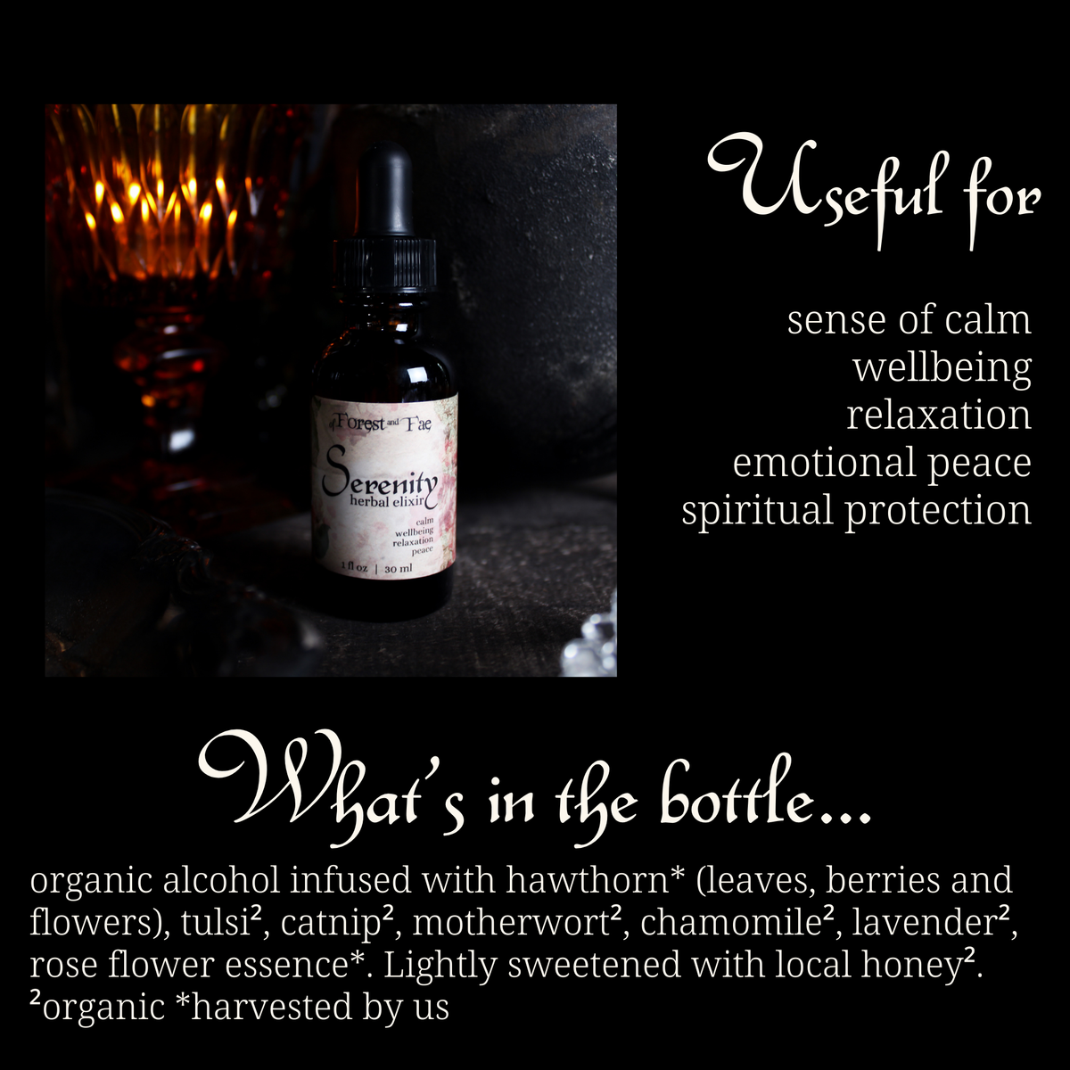 Serenity • Calming Elixir • Herbal Tincture for Peace
