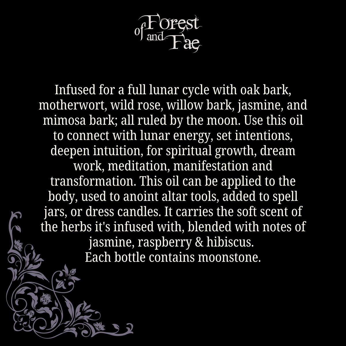 Moon Ritual • Sacred Altar Oil for Manifestation  Dream Work