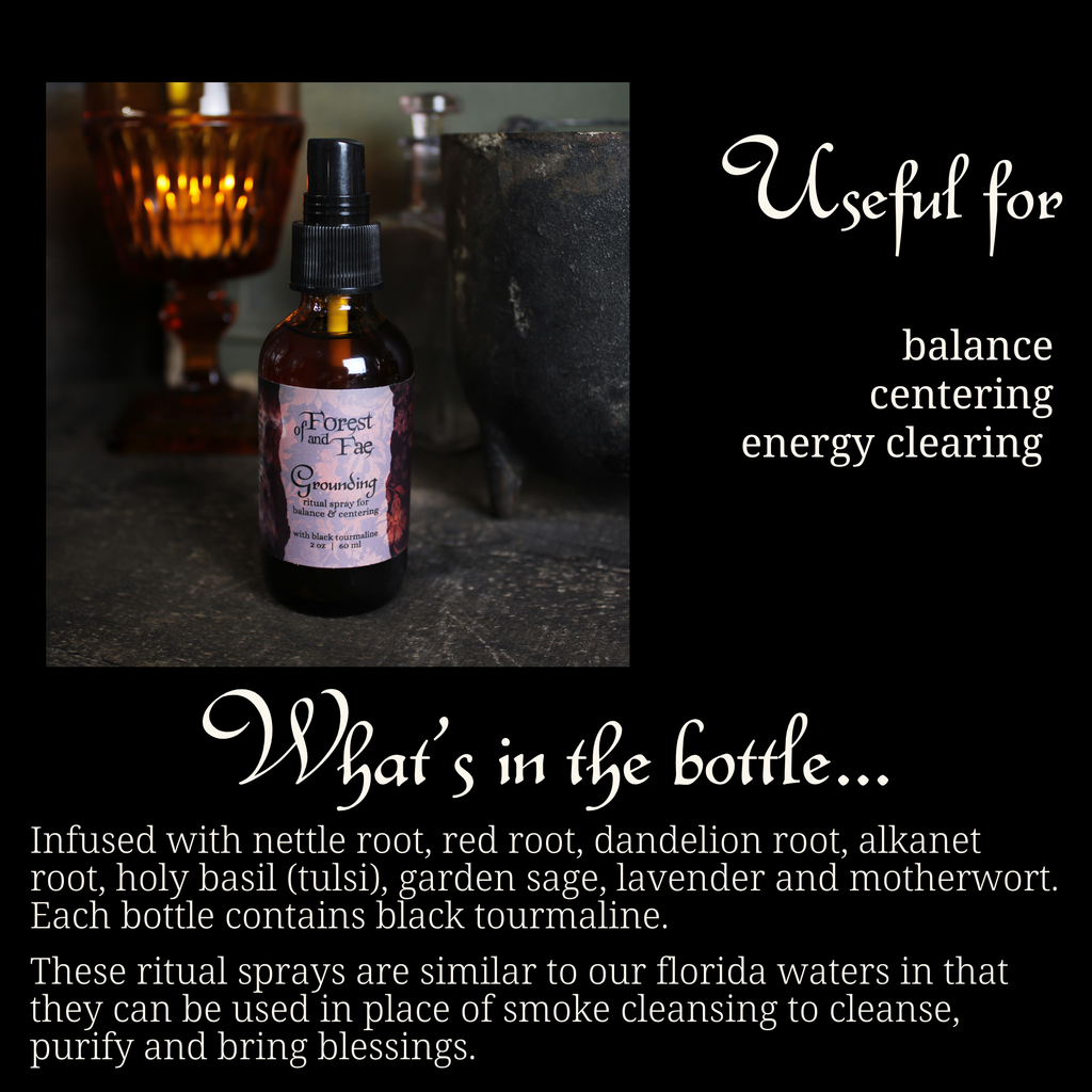 Grounding Ritual Spray • Crystal Infused • Witchcraft