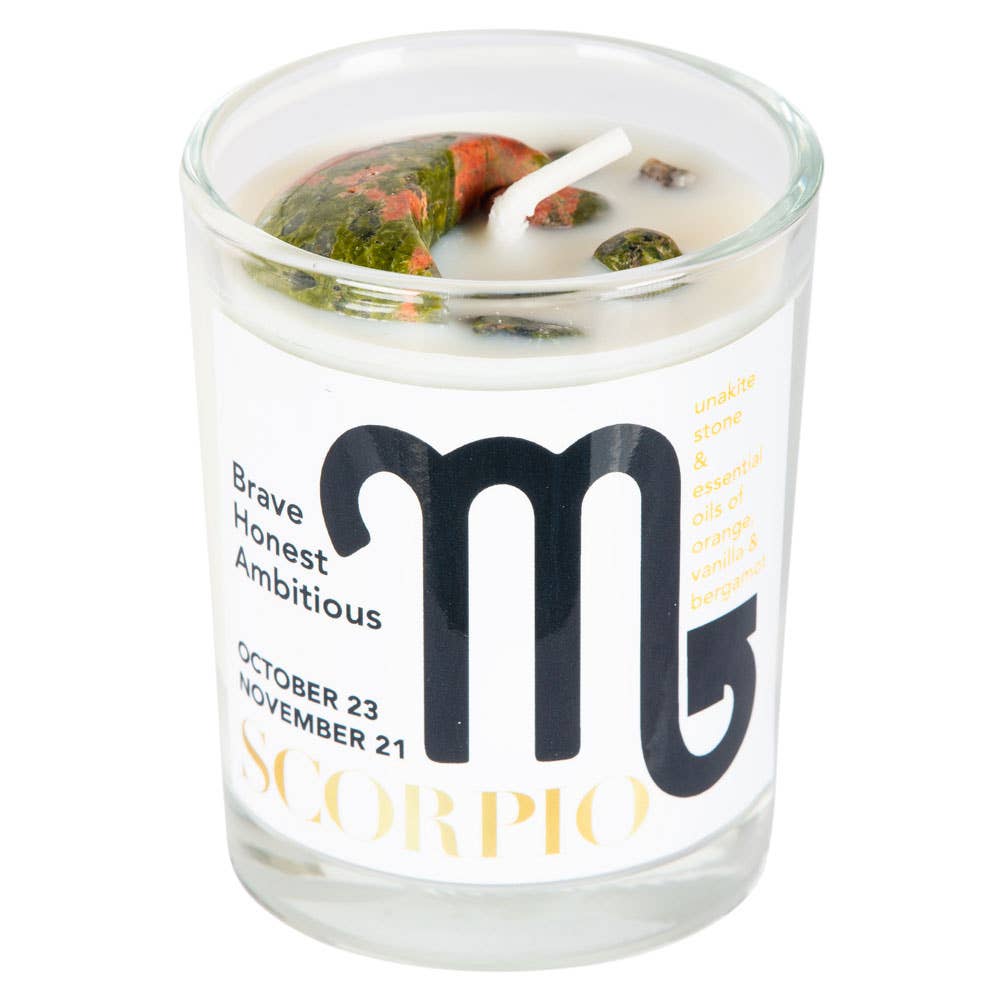 SMALL ZODIAC CANDLES: ARIES (GREEN AVENTURINE)