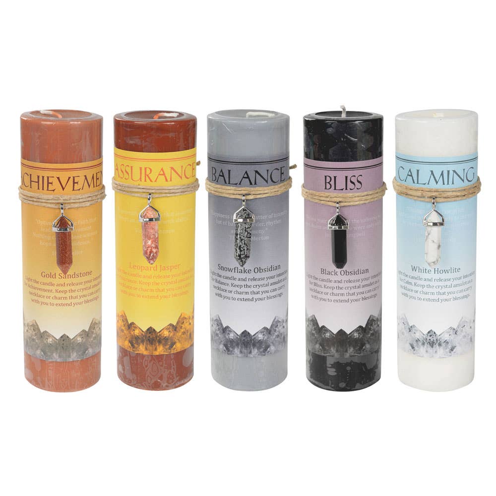 Crystal Energy Pendant Candle: PROTECTION - INDIAN AGATE