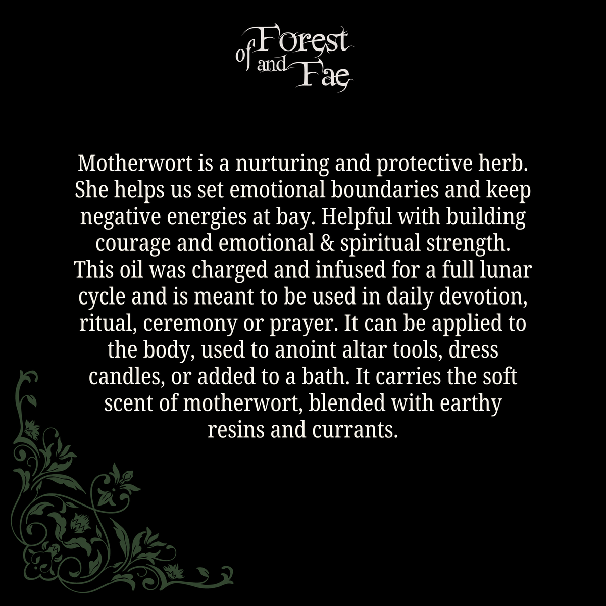 Motherwort Sacred Altar Oil • Ritual Oil • Empath Protection